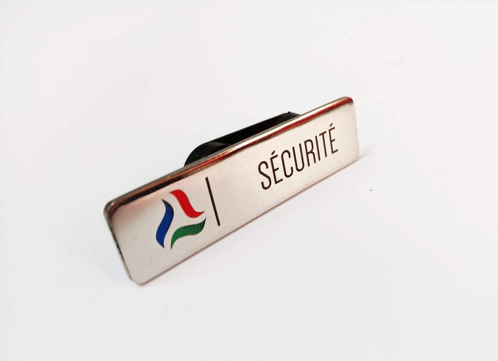 badge en inox