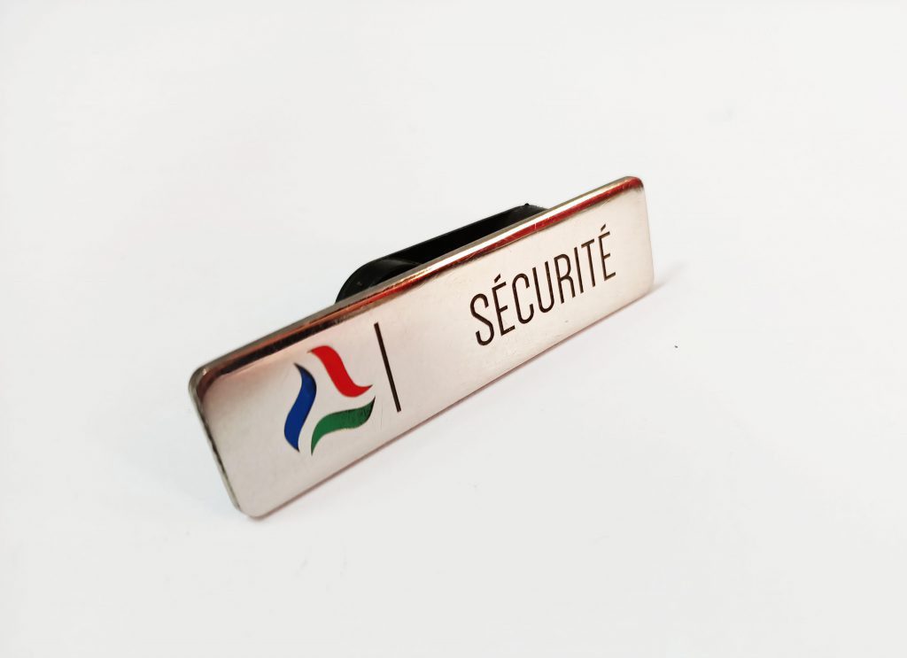 badge en inox sac marquage