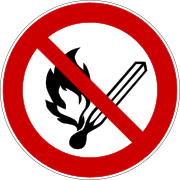 pictogramme de sécurité d'interdiction flammes