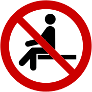 pictogramme de sécurité d'interdiction s'asseoir